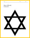 Star of David Coloring Page and Craft Template for Kids