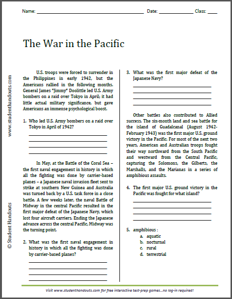 conflict in the pacific essay questions