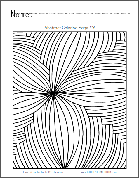 Abstract Coloring Page #9 - Free to print (PDF file).