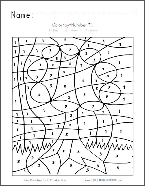 Color-by-Number Sheet - Tree - Free to print (PDF file).