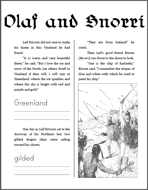 Olaf and Snorri Workbook for Kids - Free to print (PDF file).