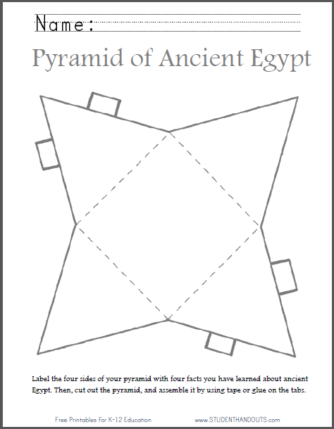 DIY Ancient Egyptian Pyramid Template to Cut Out | Student Handouts