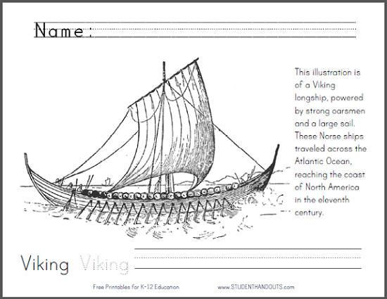 viking longship diagram