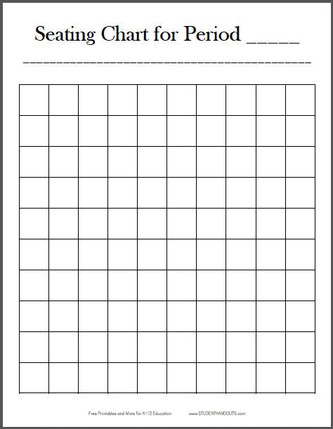 Free Printable Classroom Seating Chart