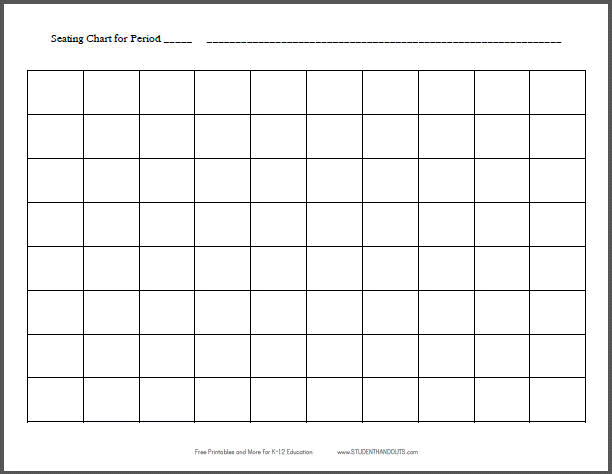 Seating Chart Template Classroom Free