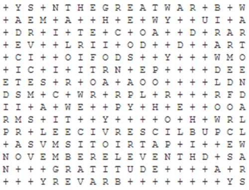 Veterans Day Word Search Puzzle Answer Key
