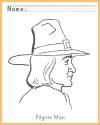 Pilgrim Man Coloring Sheet