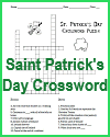 Saint Patrick's Day Crossword; Grades 4-12