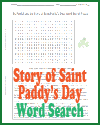 Story of Saint Paddy's Day Word Search; Grades 4-12