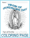 Virgin of Guadalupe Day Coloring Page with Handwriting Practice