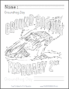 Groundhog Day Coloring Page with Handwriting Practice