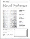 Mount Rushmore Word Search Puzzle