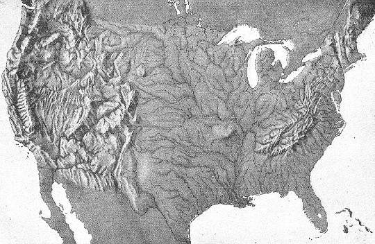 Contiguous United States Relief Map