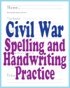 Civil War Spelling and Handwriting Practice