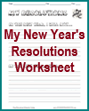 "My New Year's Resolutions" Worksheet for Lower Elementary Students