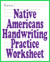 Native Americans Sentences Writing Worksheet