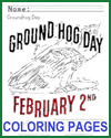 Groundhog Day Coloring Pages with Handwriting Practice