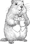Groundhog Drinking His Morning Coffee