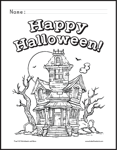 Haunted House Coloring Sheet PDF