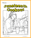 Juneteenth Cookout Coloring Page for Kids