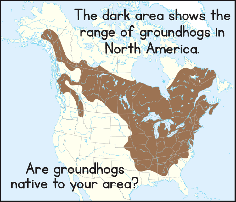 North American Groundhog Range Map