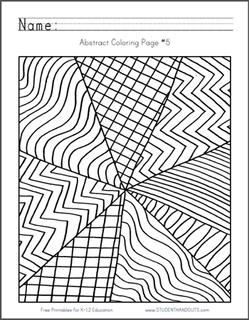 Abstract Design Coloring Page #5