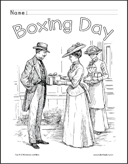 Boxing Day Coloring Page - Free to print (PDF file).