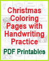 Christmas Coloring Pages with Handwriting Practice