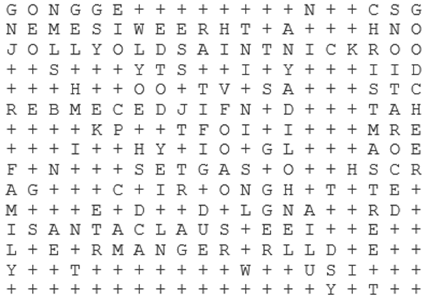 Christmas Word Search Puzzle Answer Key