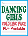 Dancing Girls Coloring Page with Writing Practice