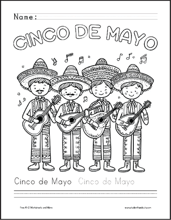 Cinco de Mayo Mariachi Band Coloring Page for Kids