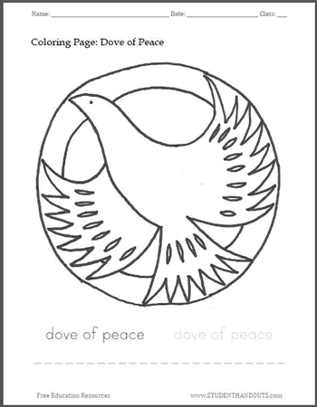 Dove of Peace Coloring Page
