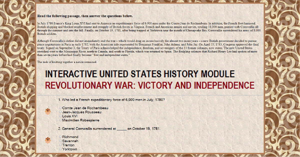 Victory and Independence Interactive Module | Student Handouts