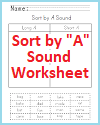 "A" Sound Identification Worksheet