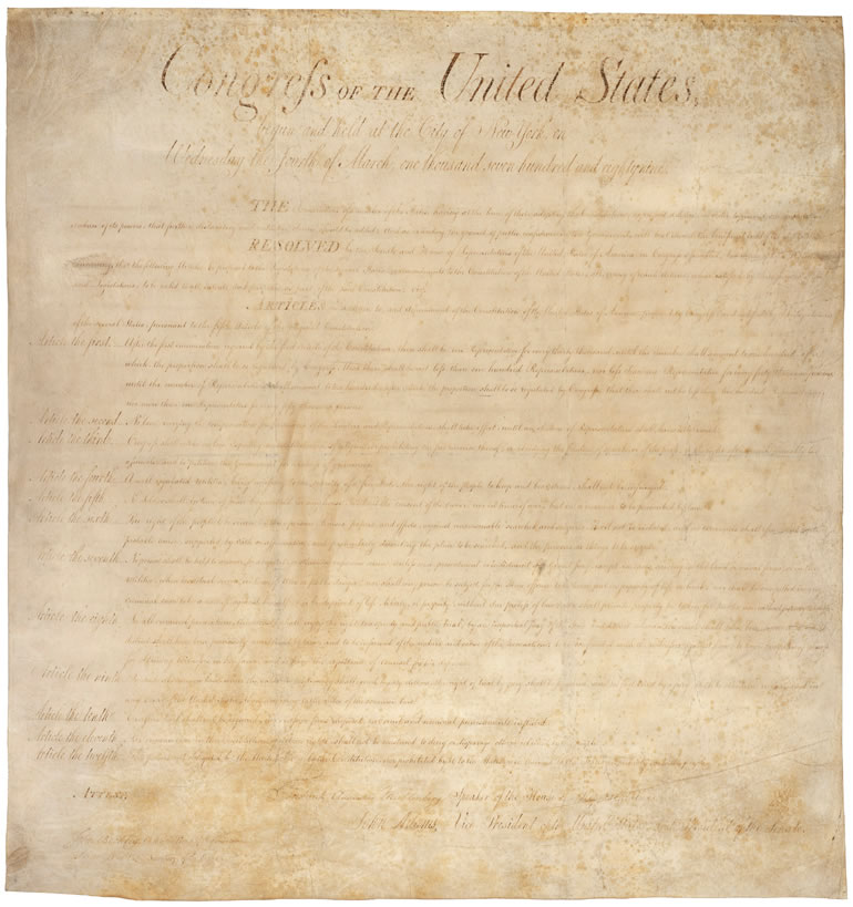 Bill of Rights, 1791