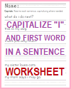 Basic Capitalization Worksheet - "I" and First Letter of a Sentence