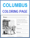 Columbus Returns from the Americas Coloring Page