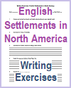 English Settlements in North America Writing Exercises