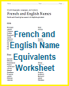 French and English Name Equivalents