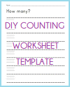 How many? DIY Counting Worksheet Template