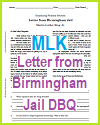 Dr. King's Letter from Birmingham Jail DBQ