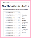 Northeastern United States Word Search Puzzle