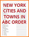 New York Towns in ABC Order