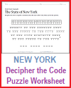 New York State: Decipher the Code Puzzle Worksheet