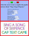 Sing a Song of Sixpence Gap Text Quiz Game