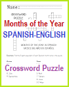 Spanish-English Months of the Year Crossword Puzzle
