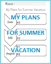 My Plans for Summer Vacation Outline