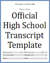 Official High School Transcript Template