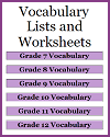Vocabulary Lists and Worksheets