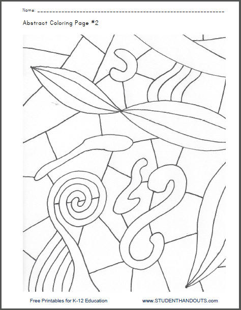 Abstract Coloring Page #2 - Free to print (PDF file).